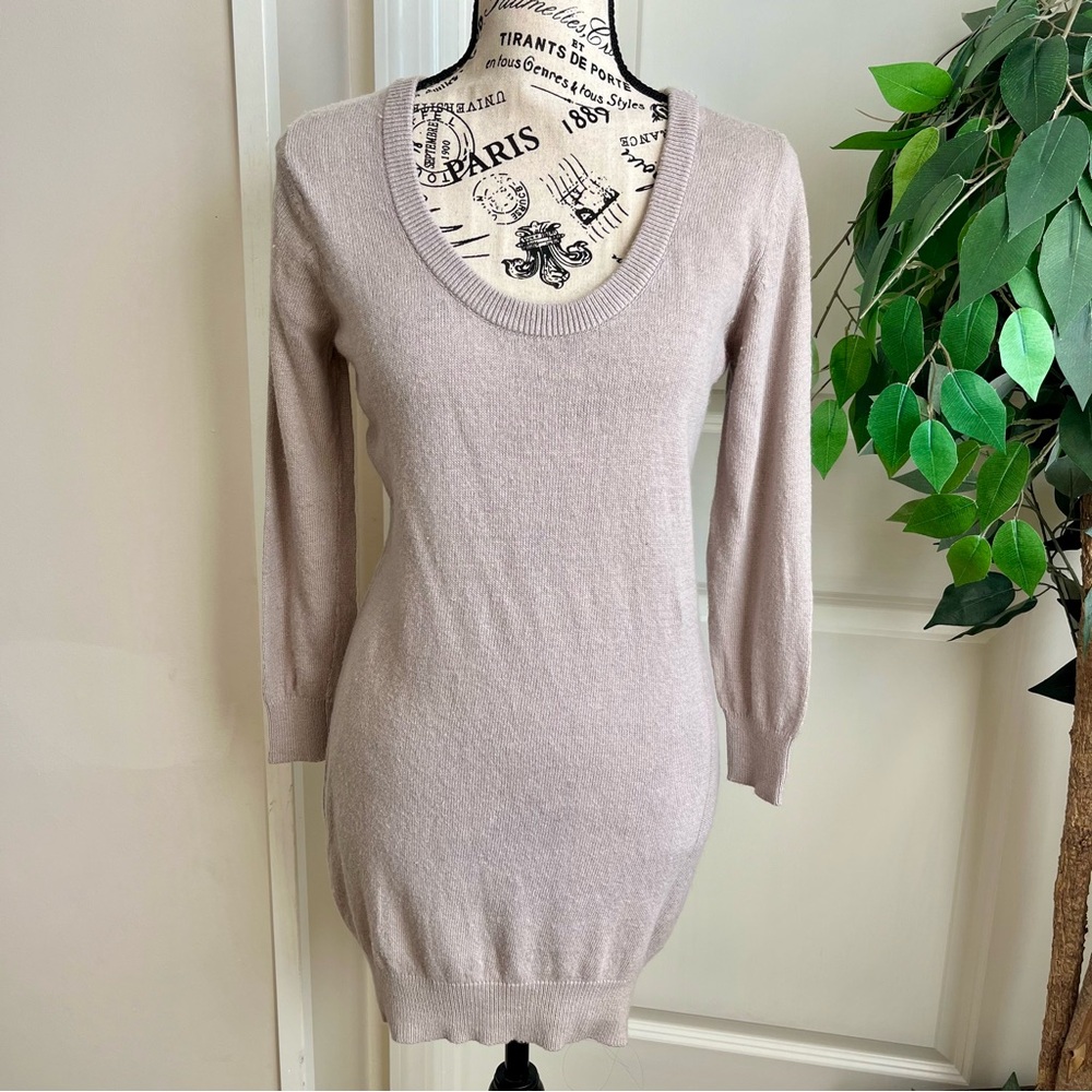 Mandee Knit Scoop Neck Sweater Gray Sz L
